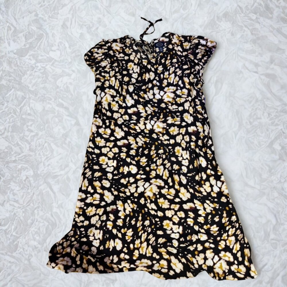 Floral Black and Yellow Dress